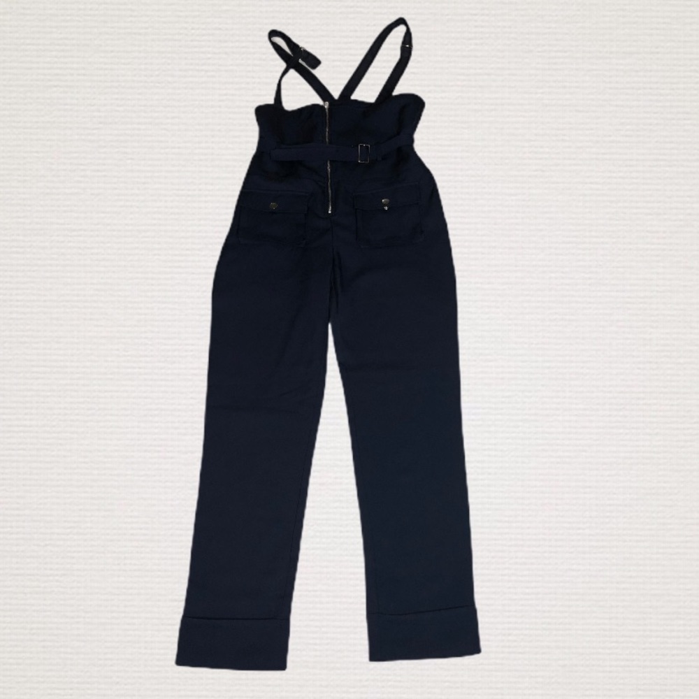 Navy blue Junior girls front zipper jumpsuit pant